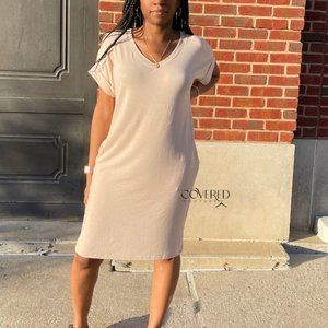 Dusty Blush Colored Shirt Dress